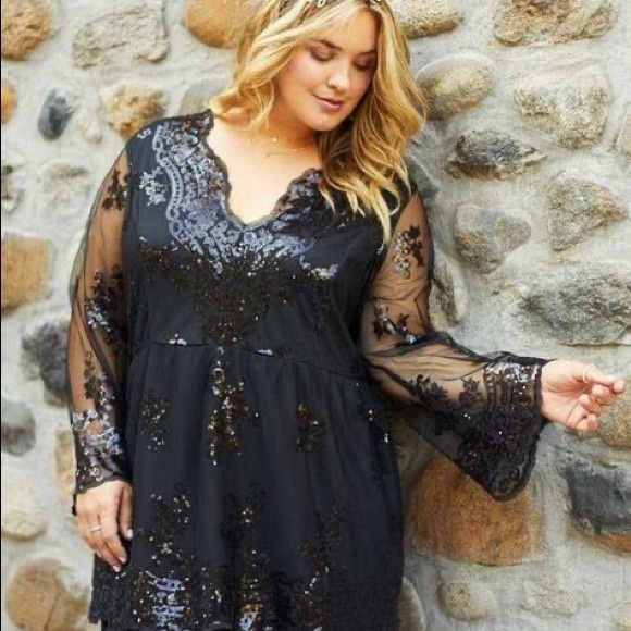 Altar'd State Dresses & Skirts - A’Beautiful Soul Black Sequin Dress - NWT 18/20